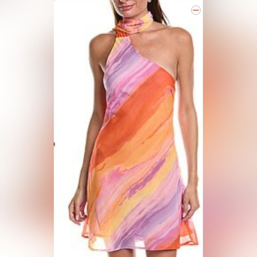 Vibrant One Shoulder Dress in Orange and Purple